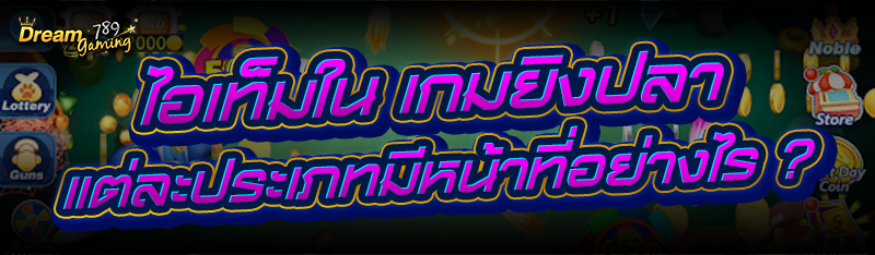 ไอเท็มใน เกมยิงปลา แต่ละประเภท